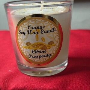 Set of 3 New Gemstone Chip Soy Candles: Orange, Sandalwood, Myrrh